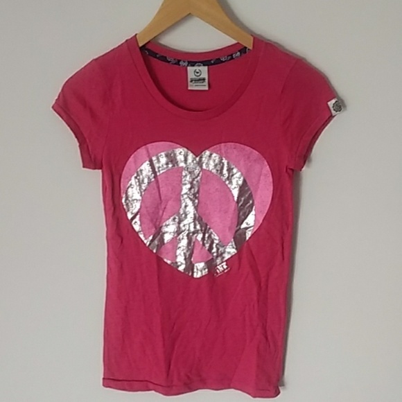 Victoria's Secret PINK Heart Peace Logo Graphic T - Picture 1 of 6